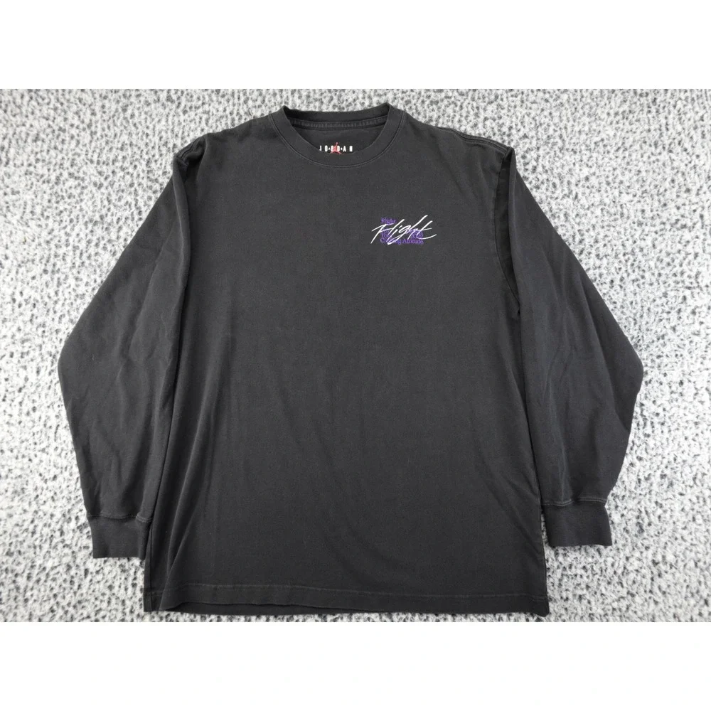 Jordan Flight Long Sleeve T-Shirt Mens Medium Black Sample 2022 Air Tour Graphic